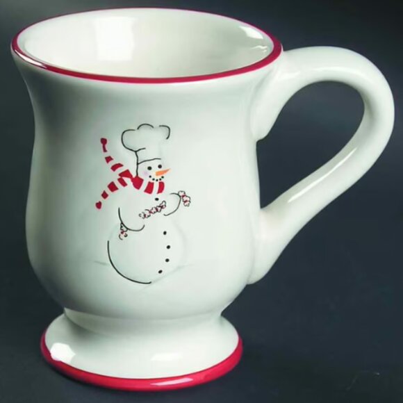 Williams-Sonoma Snowman Chef Set of Four Footed Mugs New in Box - Picture 7 of 10